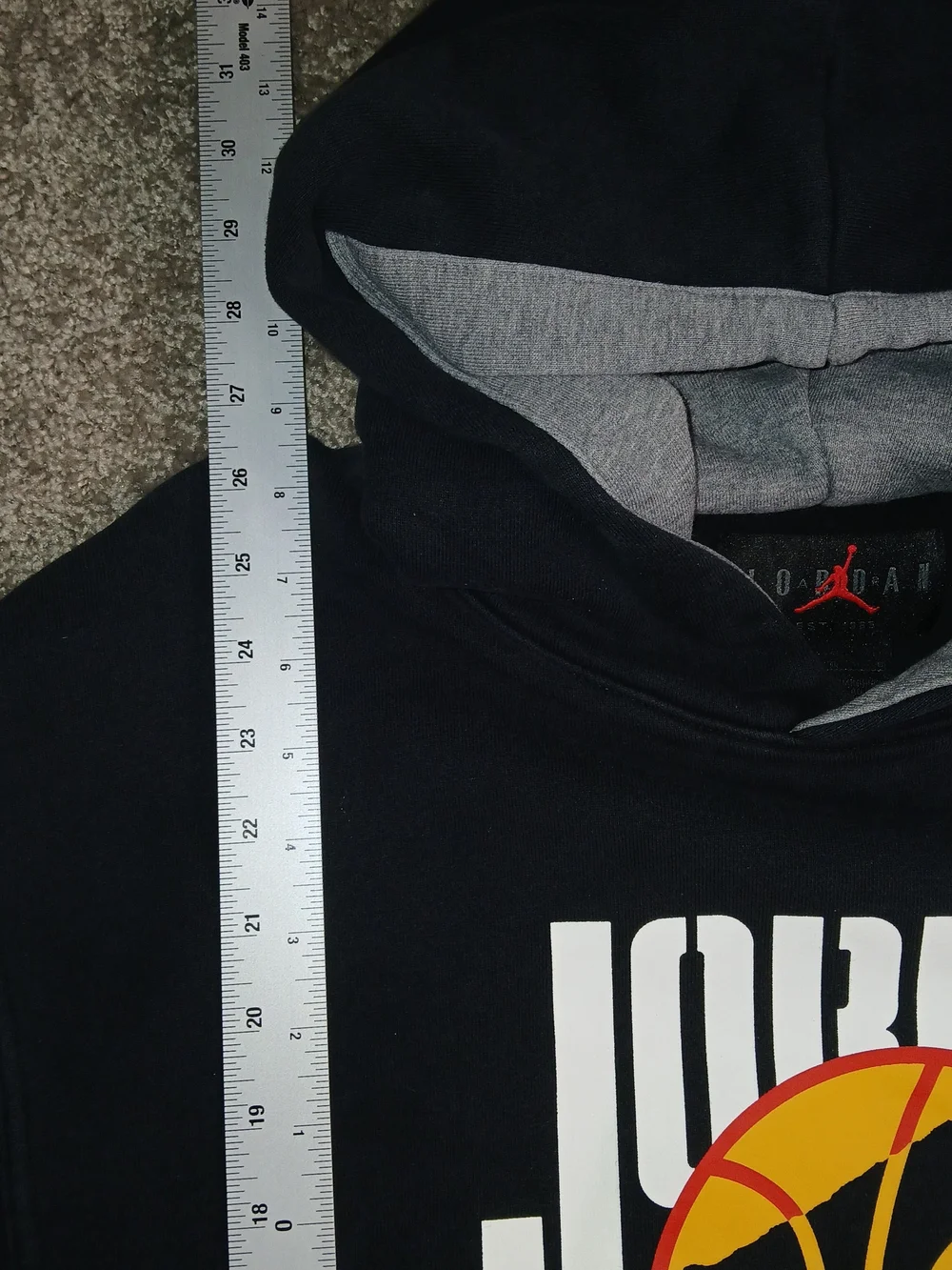 Jordan Sport Men's Black & Gray Fleece Pullover Hoodie w/ Graphic Logo - Large